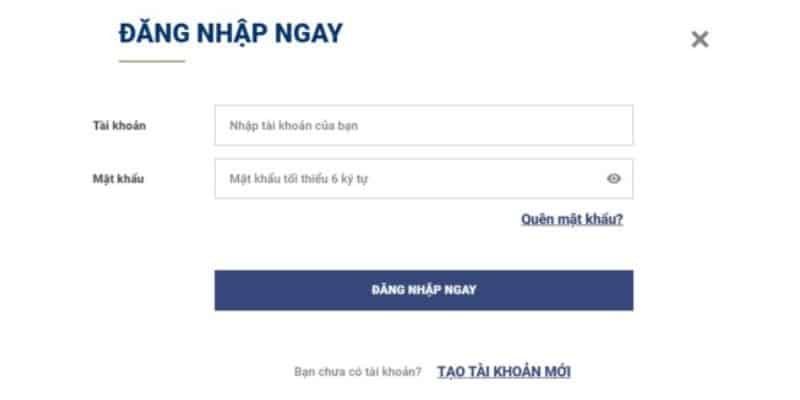 Nhập thông tin gồm tài khoản và mật khẩu đăng nhập 